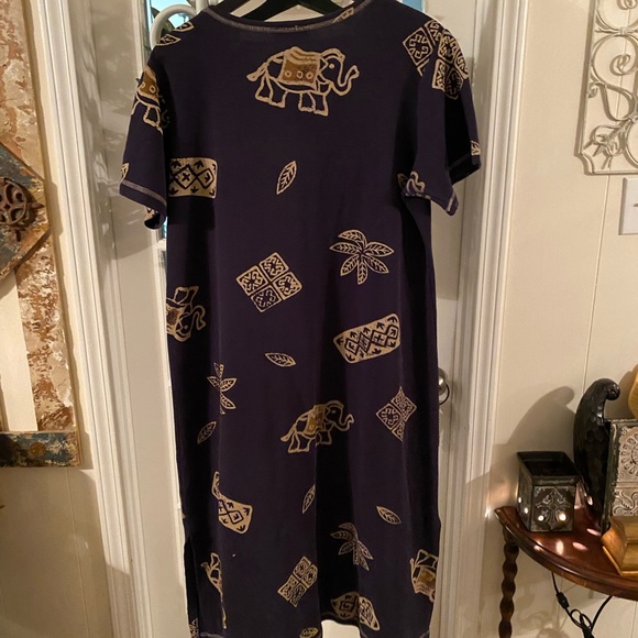 Vintage Key Wear Elephant Midi Dress SS L - Picture 2 of 8